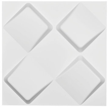 19 5/8"W x 19 5/8"H Bradley EnduraWall Decorative 3D Wall Panel, White