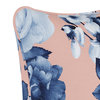 20" Decorative Pillow With Welt, Soft Floral Porcelain Blush