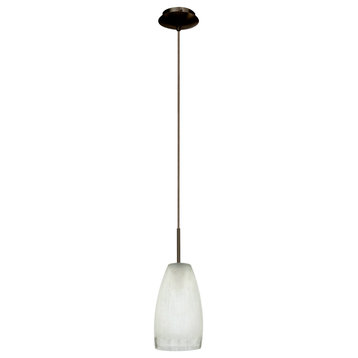 Crash 1-Light Pendant, Matte Nickel, Frosted Glass Shade