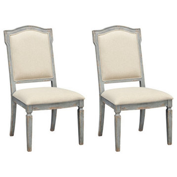 Monaco Two Tone Upholstered Dining Side Chairs, Set of 2
