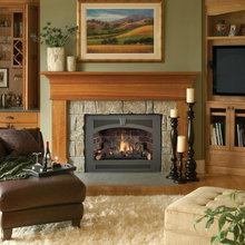 wood burning fireplace