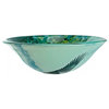 Eagle Tempered Glass Vessel Sink with Drain, Patriotic Double Layer Bowl Sink
