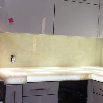 Amazonite Quartzite Island & Onyx Kitchen