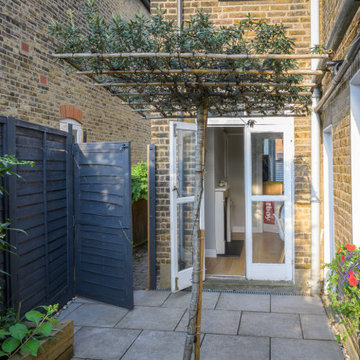 Flat top tree in pretty side return courtyard - Stylish Woodford Garden Design