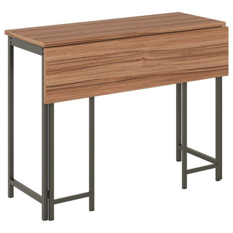 Sauder North Avenue Engineered Wood Table with Drop Leaf in Sindoori Mango/Brown