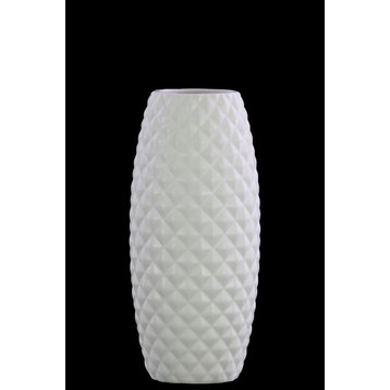 Urban Trends Ceramic Round Vase With White Finish
