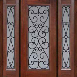 Prehung Sidelights Door 80 Fiberglass Palermo Full Lite GBG Glass - Front Doors