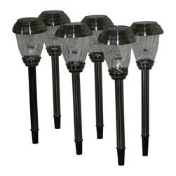Smart Solar - Pewter Charleston Solar Pathway Lights 6-Pack - Pewter Charleston Solar Pathway Lights, 6-Pack - Path Lights