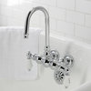 CA4T1 3-3/8" Wall Mount Clawfoot Tub Faucet, Polished Chrome