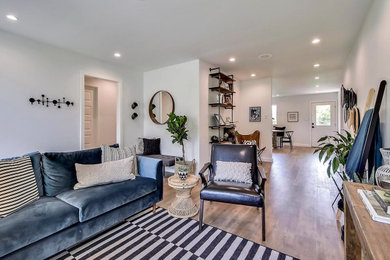 Minimalist family room photo in Austin