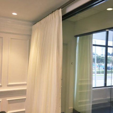 Conference Room traversing privacy sheers