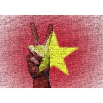 Vietnam Flag Area Rug, 5'0"x7'0"