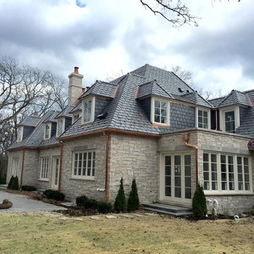Slate Roof, Copper Gutters and Masonry - Lake Forest IL