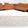 Frederico Genuine Italian Leather 7-Piece 1 Console 4-Power Reclining Sectional, Camel