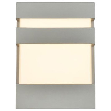 Living District Raine 1-Light 5" Modern Style Aluminum LED Wall Sconce - Silver