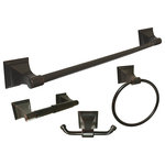 eBuilderDirect - eBuilderDirect Bathroom Accessories, Dark Oil Rubbed Bronze, 4-Piece Set 24" - eBuilderDirect Bathroom Accessory sets are a functional and stylish addition to any bathroom, powder room, or laundry room. These bath sets are constructed of metal and come with all necessary mounting brackets, drywall anchors, and screws.
