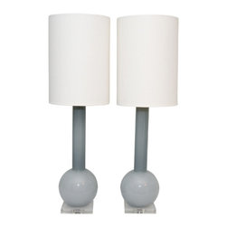 Pair of Ceramic Gourd & Lucite Lamp - Products