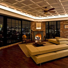 fireplace in corner