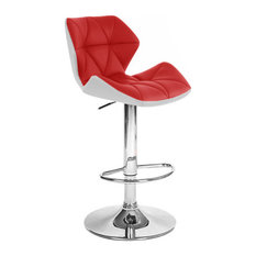 Vandue Corporation - Spyder Contemporary Adjustable Bar Stool, White/Red - Bar Stools and Counter Stools