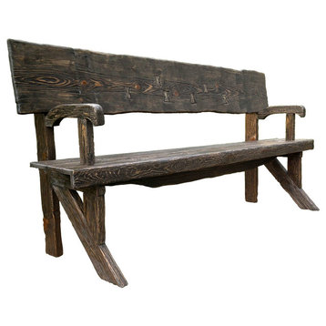 Farmhouse Outdoor Bench Natural Wood Finish