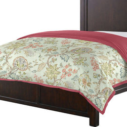 Custom Light Blue and Rose Floral Duvet Cover - Duvet Covers And Duvet Sets