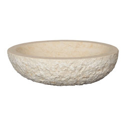 OVAL CHISELED MARBLE VESSEL SINK - Products