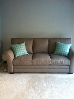 Brown outlet gray couch