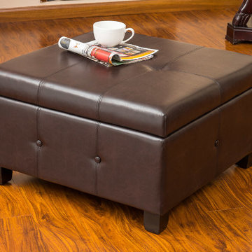 Contemporary Living Room Storage Ottoman