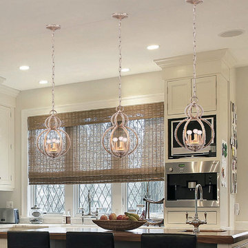 Garland Collection 3-Light 9" Distressed Twilight Chandelier with Hand Cut Cryst