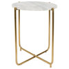 White Marble Side Table, DF Timpa