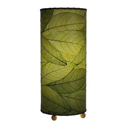 Eangee Home Designs Cocoa Leaf Cylinder Table Lamp | Green - Table Lamps