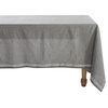 Simple Stitch Chambray Tablecloth, Charcoal With White, 70"x108"