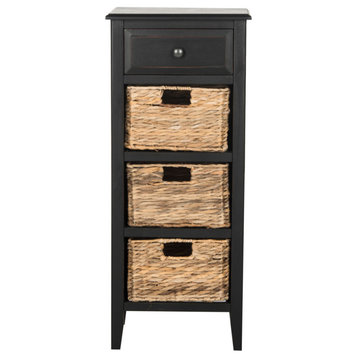 Louise Drawer Side Table Distressed Black