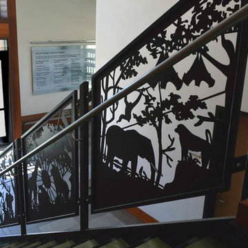 Custom African Animal Staircase Railing