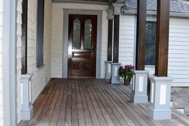 Inspiration for a small victorian porch remodel in Boston
