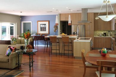 Example of a minimalist kitchen design in Miami
