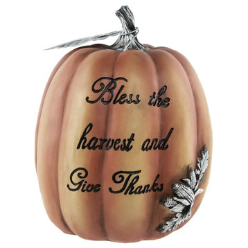 10 Bless the Harvest and Give Thanks Thanksgiving Table Top Pumpkin
