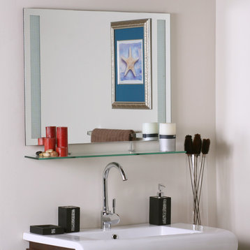 Frameless Amyrilla Mirror With Shelf