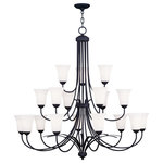 Livex Lighting - Ridgedale Chandelier, Black - Bring a simple, yet eye-catching style into your home with this lovely chandelier. The geometric design will add interest to foyers and areas with high ceilings alike. Painted in a black finish, this design will bring light for years to come.�