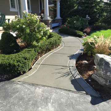 Regular colored concrete with stamped borders 1/2