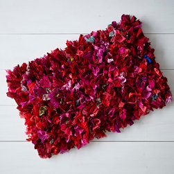 Bright Pink Mix Rag Rug - Floor Rugs