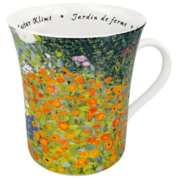 Set of 4 Famous Art Mugs 'Les Fleurs Chez Les Peintres' - Klimt
