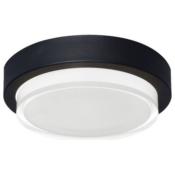AFX Lighting ELM 9" LED Outdoor Flush Mount, Black/Black, ELMW09LAJUDBK