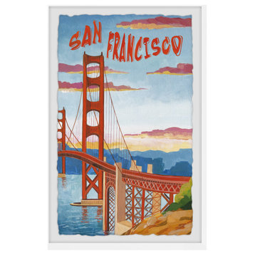 "The Iconic Golden Gate Bridge" Framed Painting Print, 24x36
