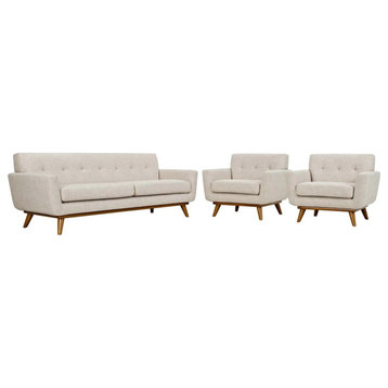 Giselle Beige Armchairs and Sofa Set of 3