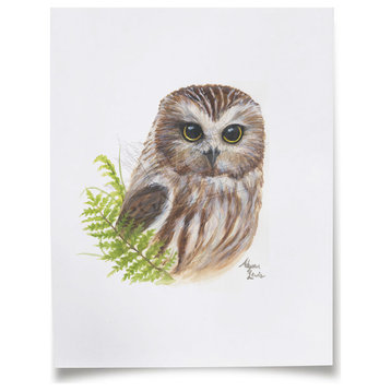 "Woodland Littles 2" Owl Paper Print, Unframed, 13x19