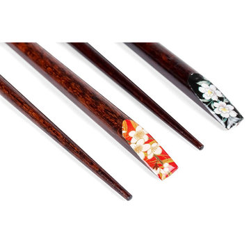 Heim Concept 8 Pair Organic Natural Hardwood Japanese Reusable Wood Chopsticks