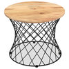 Roost End table in Solid Wood and Iron