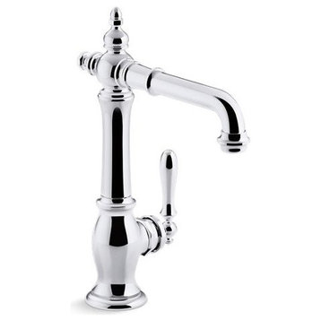 Kohler Artifacts Bar Sink Faucet, Victorian Spout Design, Polished Chrome