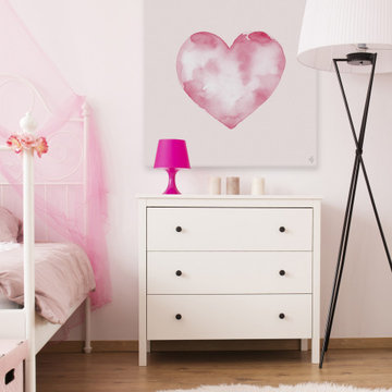 "Blurry Heart" Painting Print on Wrapped Canvas